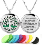 Aromatherapy Essential Oil Diffuser Necklace 316L Stainless Steel Locket Pendant with 24 Inch Chain