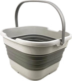 SAMMART 9.5L (2.5 Gallon) Collapsible Rectangular Handy Basket/Bucket (Grey)