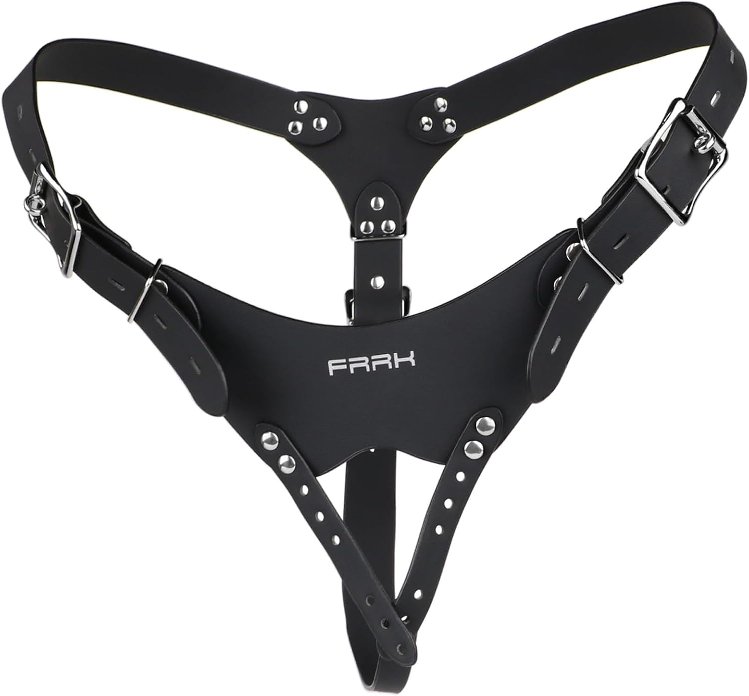 Male Chastity Belt Chastity Device for Men, Adjustable PU Leather Cock Cage Harness, BDSM Bondage Gear Compatible with Penis Rings, Strap-On & Other Chastity Accessories for Sissy & Pegging Play