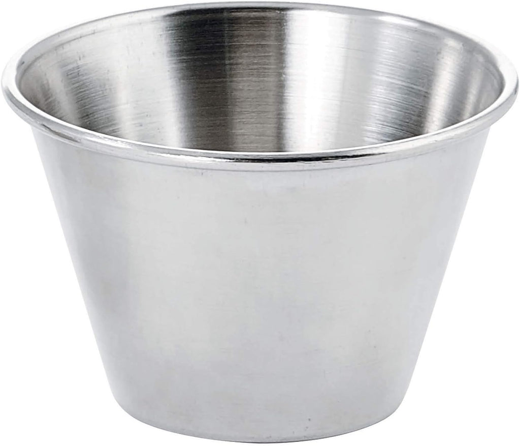 Winco SCP-40, 4-Ounce Stainless Steel Round Ramekin Condiment Sauce Cups, 1 Dozen Pack