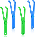 Chengu 4 Pieces Dental Floss Holder Reusable Flosser Reusable Floss Handle Holder Flossmate Handle for Oral Clearing (Blue, Green)