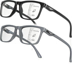 LianSan Progressive Multifocus Reading Glasses for Men,No-Line Blue Light Blocking Multifocal Computer Readers Anti Eyestrain(2 Colors/Progressive Top is not Zero,2.0x)