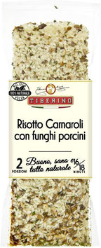 Tiberino's Real Italian Meals - Risotto with Porcini Mushroom, 7 oz, Imported from Italy, 100% Natural, No GMO's, Additives or Preservatives, Sun-Dried Ingredients, 1 Pan Cooking, No Straining Needed