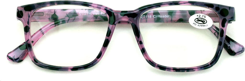 V.W.E. Women Progressive Reading Glasses No Line Clear on Top Bifocals Reader - Marble Print