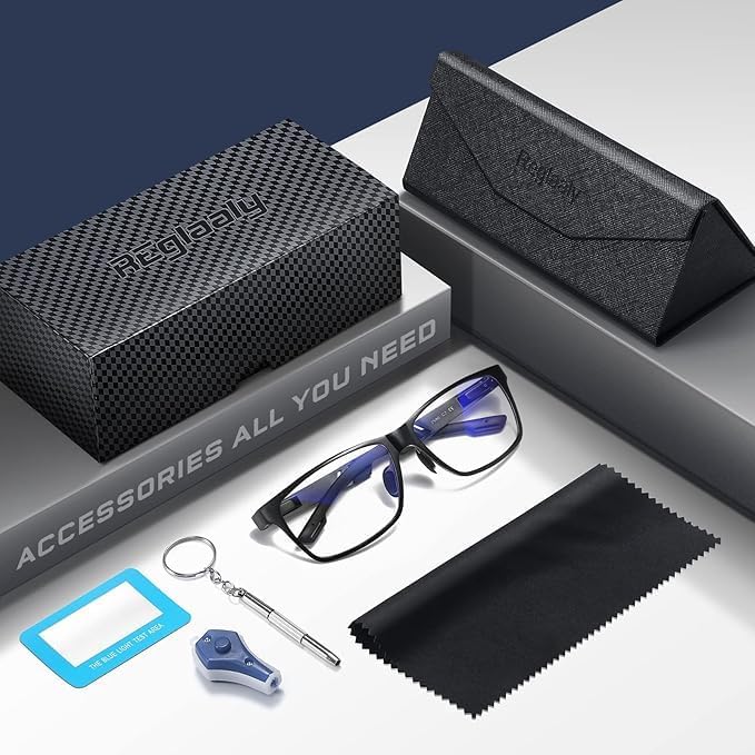 Blue Light Blocking Glasses for Men/Woman Gaming Computer Screen Glasses Metal Frame Eyeglasses, A02
