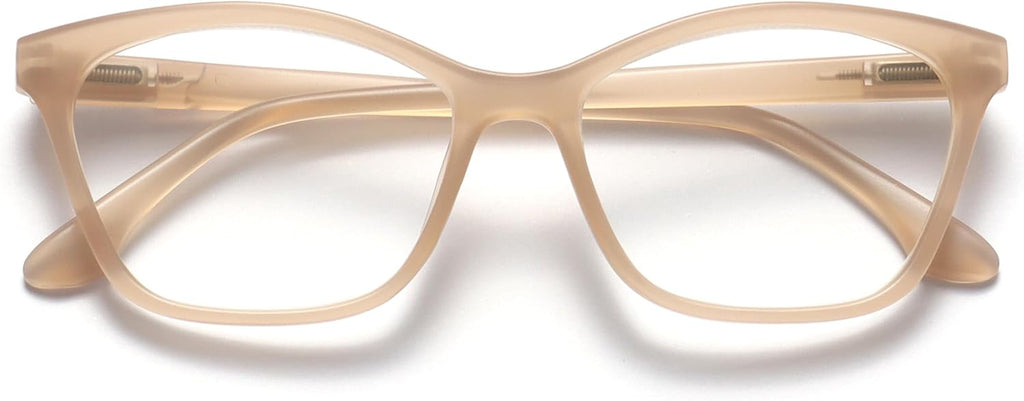 OPULIZE KAT Reading Glasses for Women Men, Cat-Eye Frame with Spring Hinges, Matt Taupe +2.50 (Pack of 1)