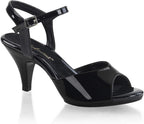 Pleaser Women's Bella-309/B/M Platform Sandal,Black/Black,5 M US