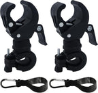 soujkooy 4pcs Cane Accessories,360° Rotatable Adjustable Stick Rack for Walker Drive Rollator Wheelchair Universal Crutches Holder with Hook for Seniors