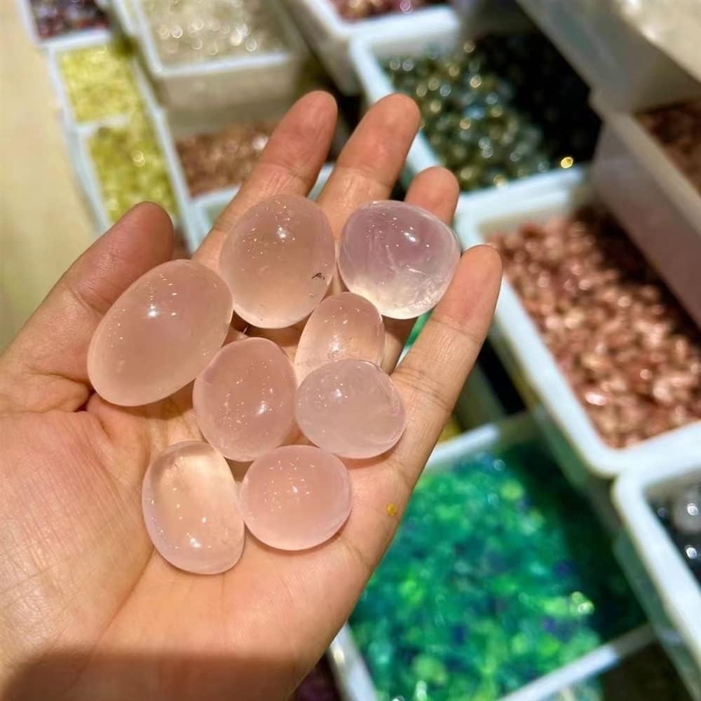 Meditation Home Natural Pink Roses Quartz Crystal Stone Gravel Beads Rock Chip Beads Lucky Healing Natural Stone and Minerals Health Decoration (Size : 50g-60g)