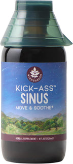 WishGardenHerbs Kick-Ass Sinus Move & Soothe Herbal Supplement, 4 fl oz, Natural Sinus Support with Baptisia, Red Root, Horseradish