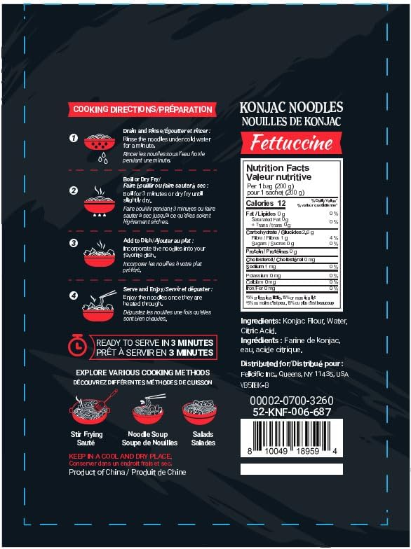 52USA Konjac Shirataki Noodle, Fettuccine, Low Carb Pasta 52.8 Oz (1500 g), Keto and Paleo Friendly, Sugar Free, Vegan, Gluten Free, Ready to Eat, Low Calorie Noodles 6 Pack Inside