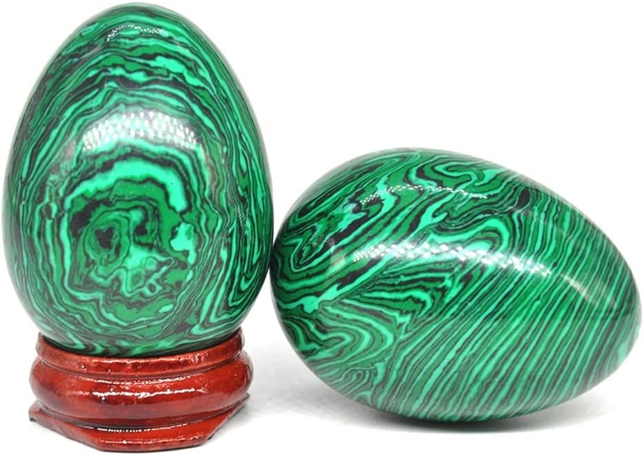 Health & Household 35x50mm Malachite Egg Shaped Stone Healing Natural Crystal Massage Minerale Gemstone Spiritual Decoration Collection