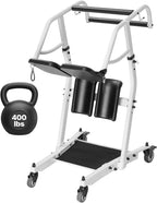 2026 Upgraded Sit-to-Stand Lift Aid, One-Step Stand Assist Transfer Chair with Wheels for Elderly, 400 lbs Heavy Duty Capacity, Adjustable Knee Pads & Fall Prevention for Seniors Disability Home Care