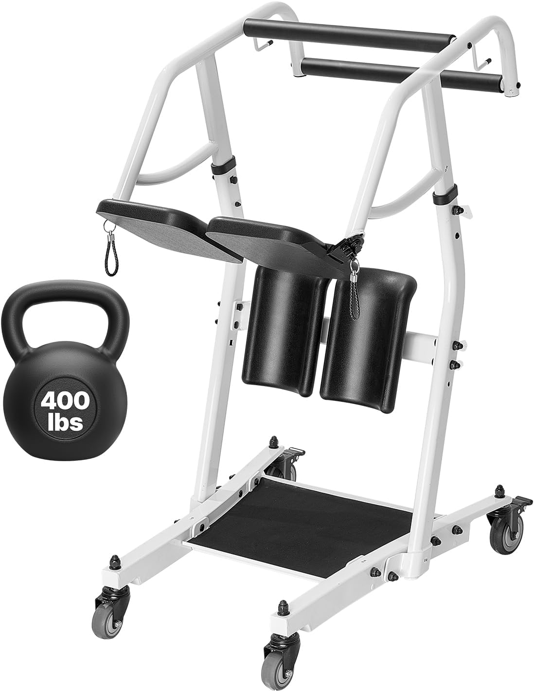 2026 Upgraded Sit-to-Stand Lift Aid, One-Step Stand Assist Transfer Chair with Wheels for Elderly, 400 lbs Heavy Duty Capacity, Adjustable Knee Pads & Fall Prevention for Seniors Disability Home Care