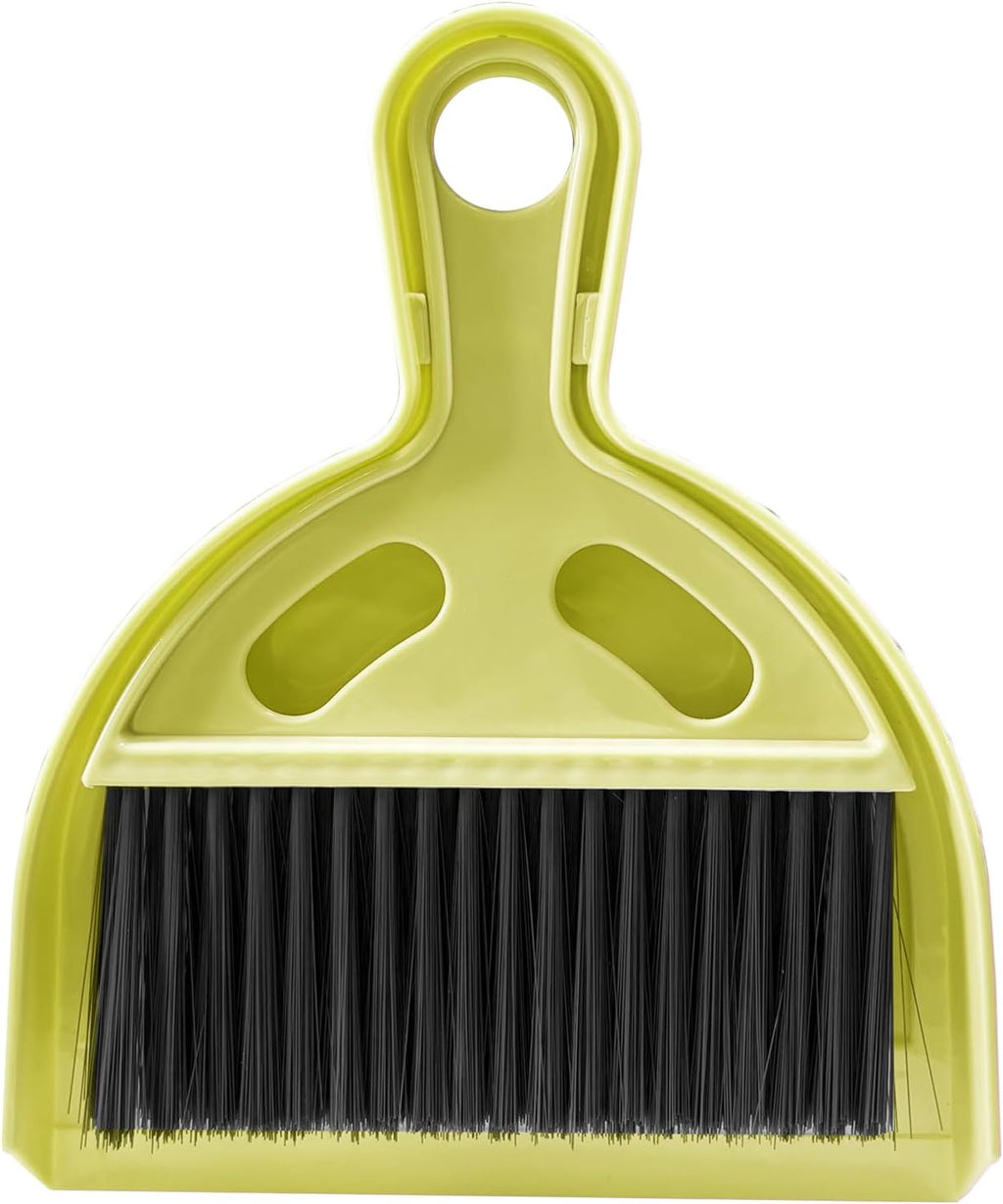Mini Broom and Dustpan Set Small Broom with Dustpan Combo Set Portable Cleaning Tools for Home Office RV Learning Camping (Yellow)