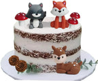 Woodland Cake Topper Fox Raccoon Deer Pine Cones Mushroom for Baby Shower Birthday