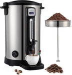 100-Cup Commercial Coffee Urn, 20L Double-Wall Stainless Steel Coffee Maker with Adjustable Temperature Control & Keep Warm, Large Insulated Coffee Pot for Events, Catering, and Offices
