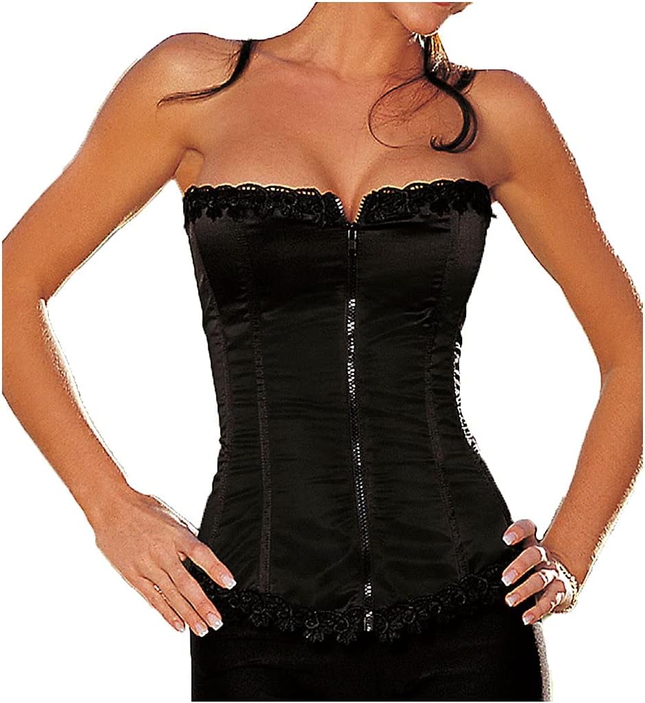 Shirley of Hollywood Women's Satin and Spandex Corset Top 25953 38 Black