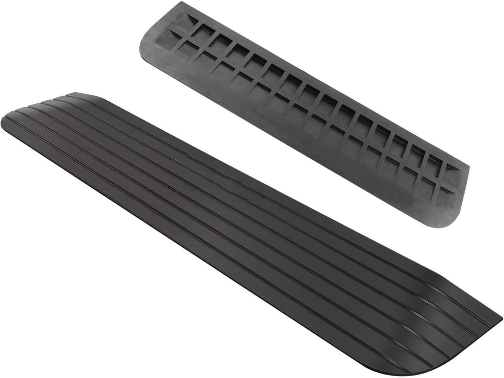 Threshold Ramp Mat Rubber Ramp Sweeper Climbing Indoor and Outdoor Anti-Slip Anti-Trip Household Step Mat(41 * 5cm)