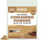 HANDPICK Coriander Powder (14oz) 100% Natural Ground Coriander | Premium Quality and High Value | Non-GMO, Gluten Free, Sourced from India | No Adulterations | Packed in Resealable Ziplock Pouch