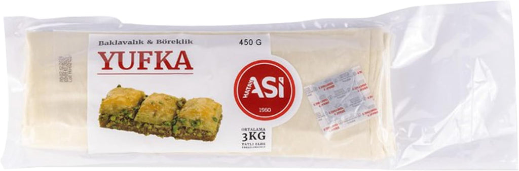 450g/15.8 oz Thin Yufka Pastry for Baklava & Börek - Turkish Dough for Baklava and Savory Pastries (Pack of 1)