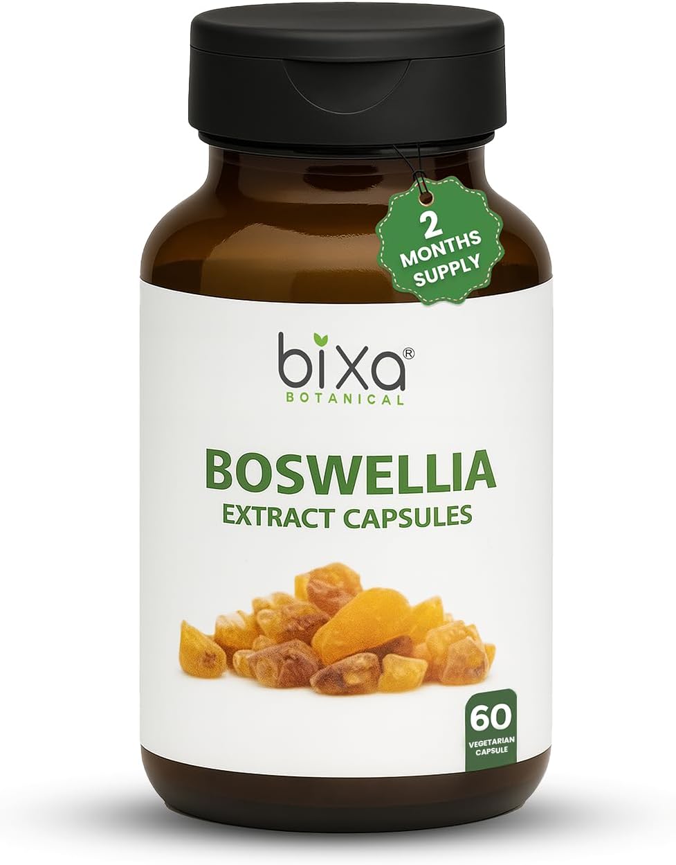 bixa BOTANICAL Boswellia Serrata Extract Pure Premium Quality 65% Boswellic Acid | Ayurvedic Natural Herbal Supplement | (450 Mg 60 Veg Capsules)