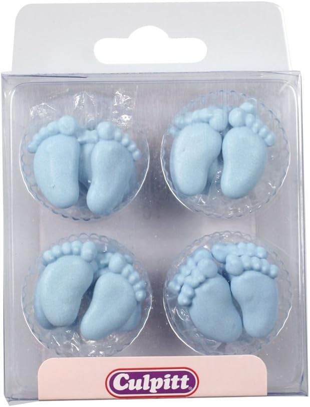 1 X Baby Feet Cake Decorations - Blue