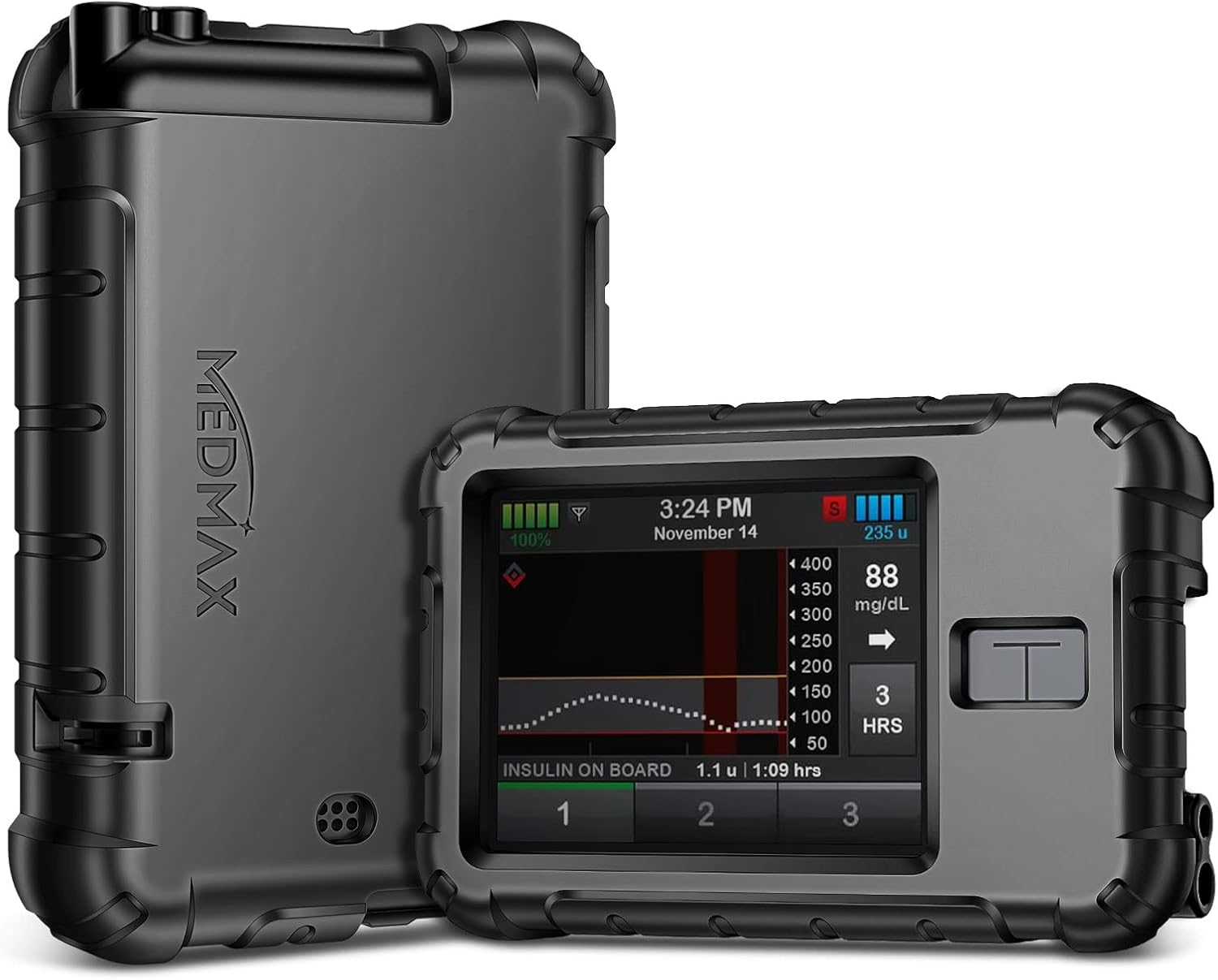 Silicone Case for Tandem T:Slim X2 / T:Slim Insulin Pumps, Shockproof Anti Slip Protective Cover Soft Gel Skin with Raised Bezel for Tandem T:Slim/T:Slim X2 Insulin Pumps (Black)