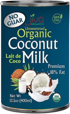 Organic Coconut Milk 13.5 Ounce (Pack of 12) - Unsweetened, Premium FULL 18% Fat, Vegan, Paleo, No Guar Gum, BPA Free, Keto Friendly by Jiva Organics