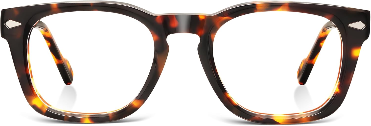 Square Reading Glasses for Women&Men - Acetate Tortoise - Tuscan Readers Chic & Modern Design FF-5748