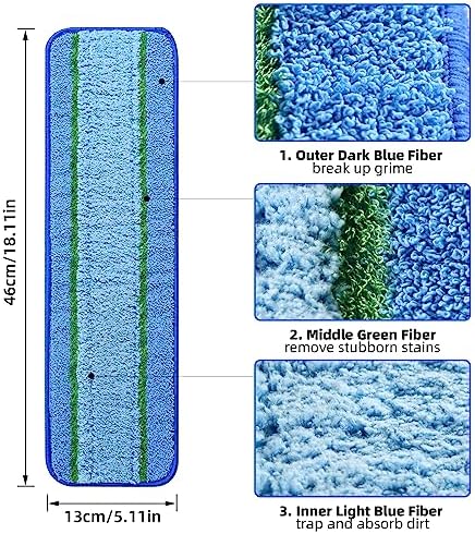 6 Pack Deep Clean Pads for Bona Family of Mops, Washable & Reusable Microfiber Cleaning Pad for Hardwood and Multi-Surface