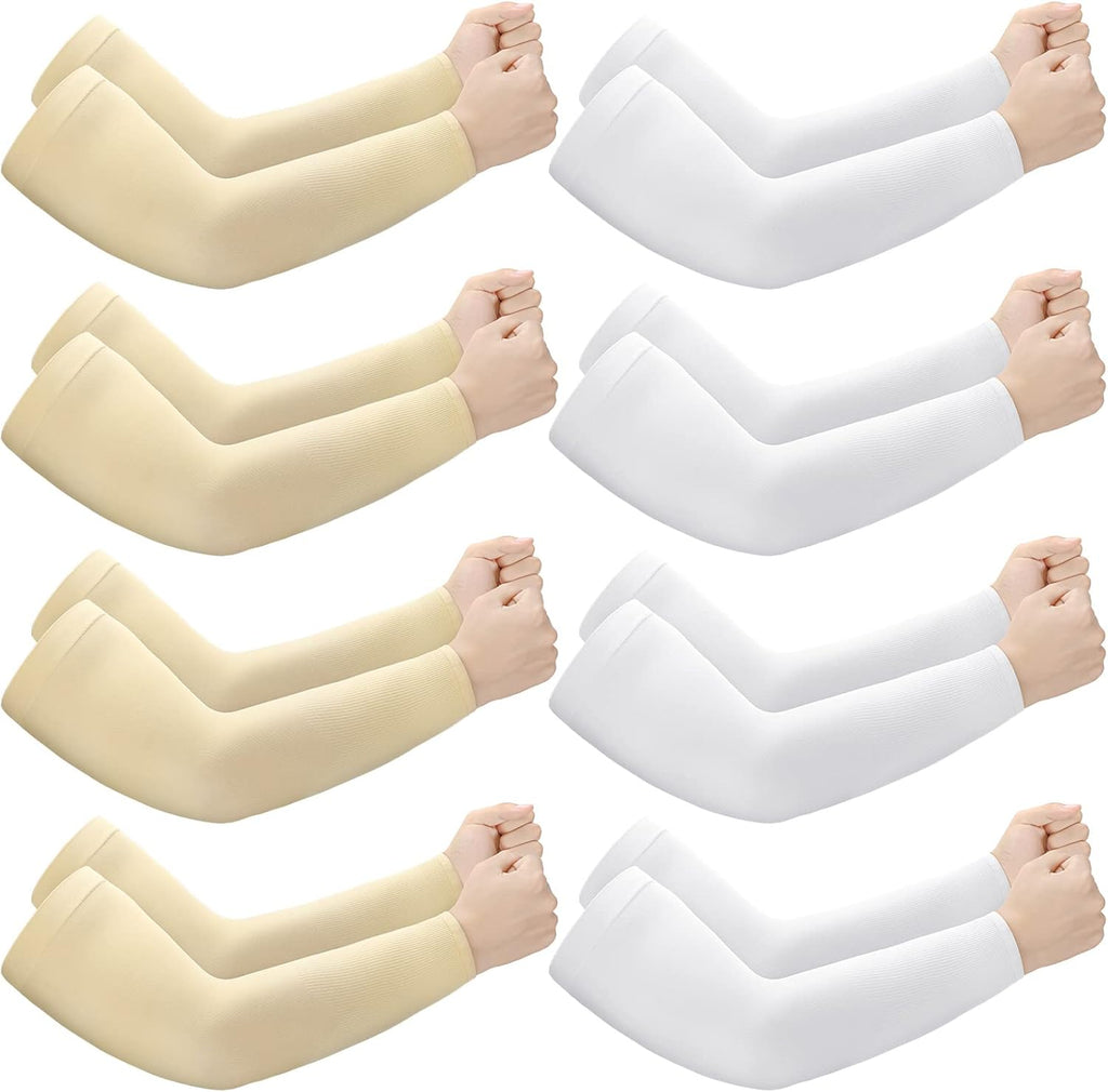 Janmercy 8 Pairs Elderly Skin Thin Protector Sleeves Bruise Abrasions Protective Arm Sleeve