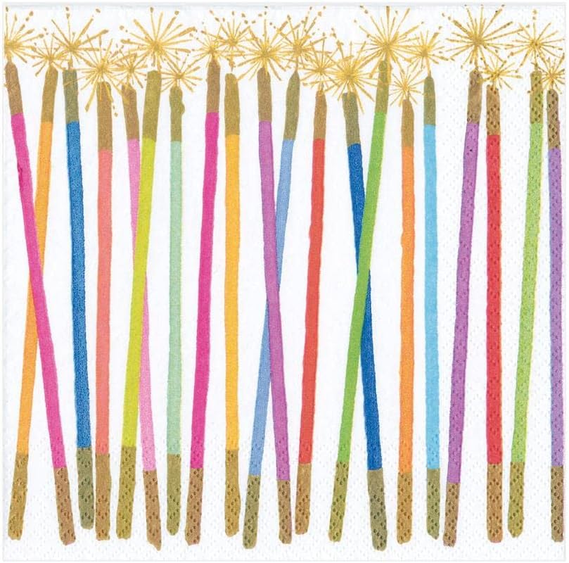 Caspari Party Candles Paper Luncheon Napkins - 20 Per Package