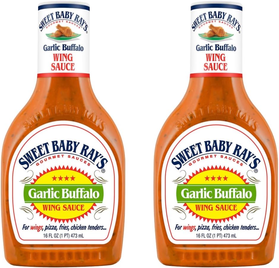 Sweet Baby Ray’s Garlic Buffalo Wing Sauce, 16 Fl Oz (Pack of 2)