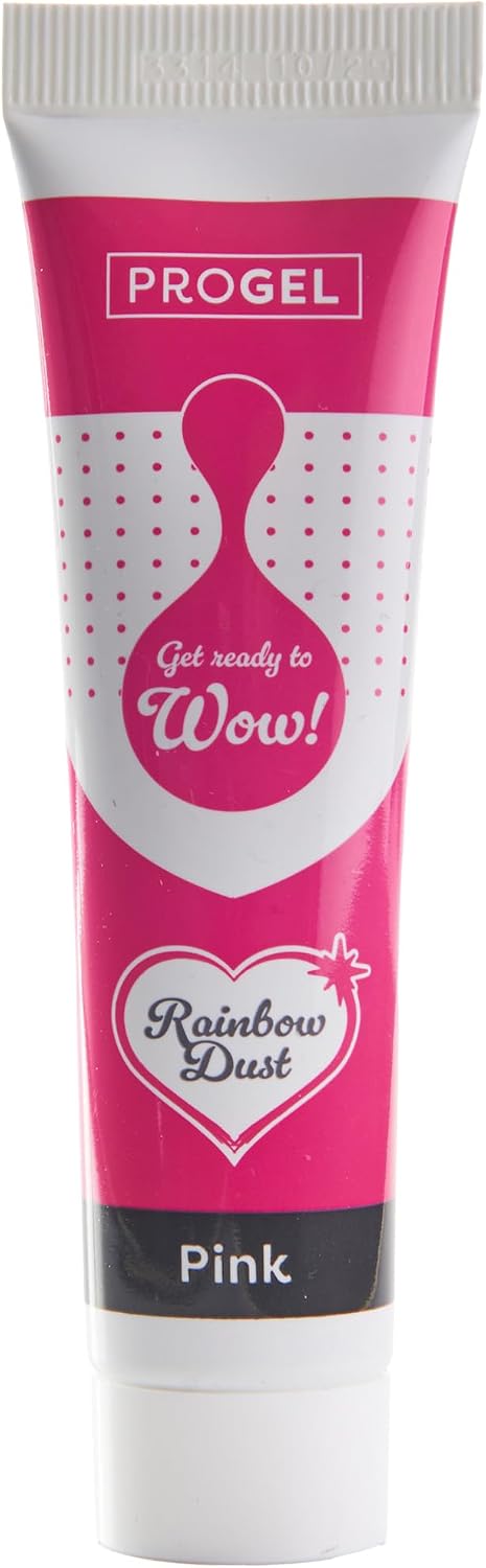 Rainbow Dust ProGel® Concentrated Food Colour, Pink Colouring Gel For Baking and Cake Decorating, 25g Tube