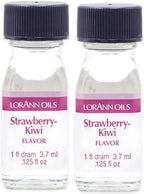 LorAnn Oils Super Strength Flavoring - Used For Candy Making, Flavoring, Baking, Hard Candy, & Flavor Oils - Bold, Natural Flavors 4X Stronger Than Extracts - Strawberry-Kiwi, Pack of 2, 0.125 fl oz