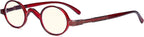 Eyekepper Blue Light Filter Glasses - Computer Reading Glasses - Small Round Blocking Readers Reading with Spring Hinges - Red +2.50
