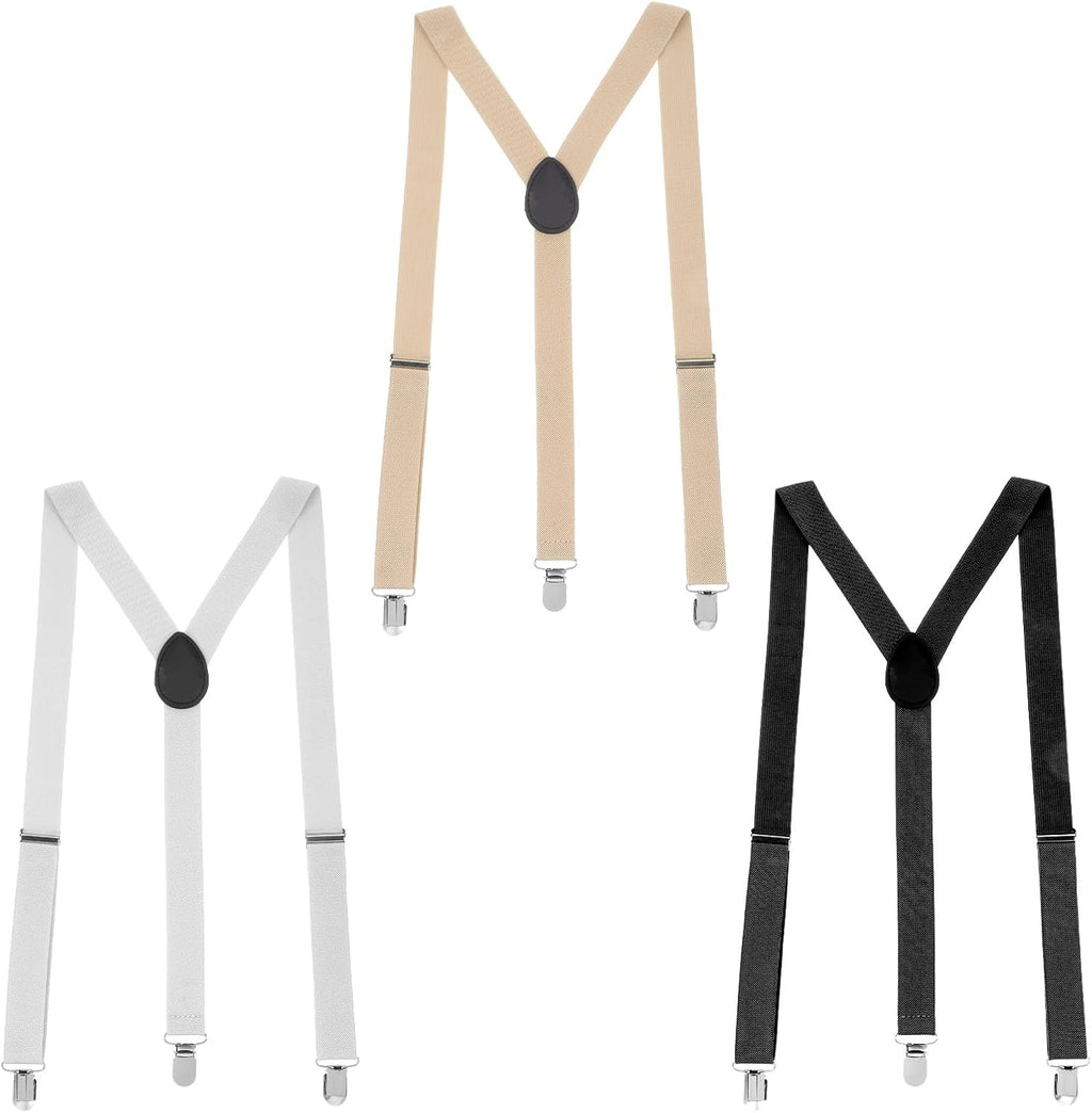 3PCS Thin Y Back Ladies Suspenders for Women Pants Under Clothes, Women Suspenders Hidden, Adjustable for Jeans Undergarment (Black, Gray, Skin Tone)