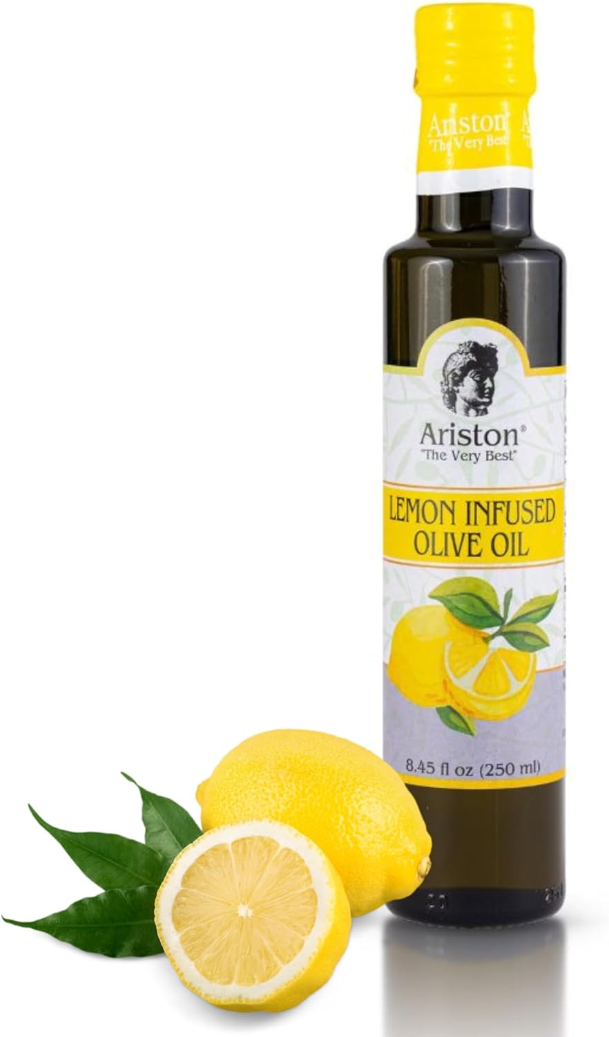 Ariston "The Very Best" Extra Virgin Olive Oil | Anti-Oxidant Rich, Cold Pressed, Premium Quality | Product of Greece (250ml) 8.45 fl oz, Lemon