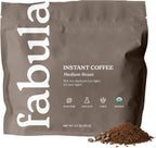 Fabula Organic Instant Coffee, Low Acid, Mold Free - Medium Roast, 90g, Convenient & Delicious