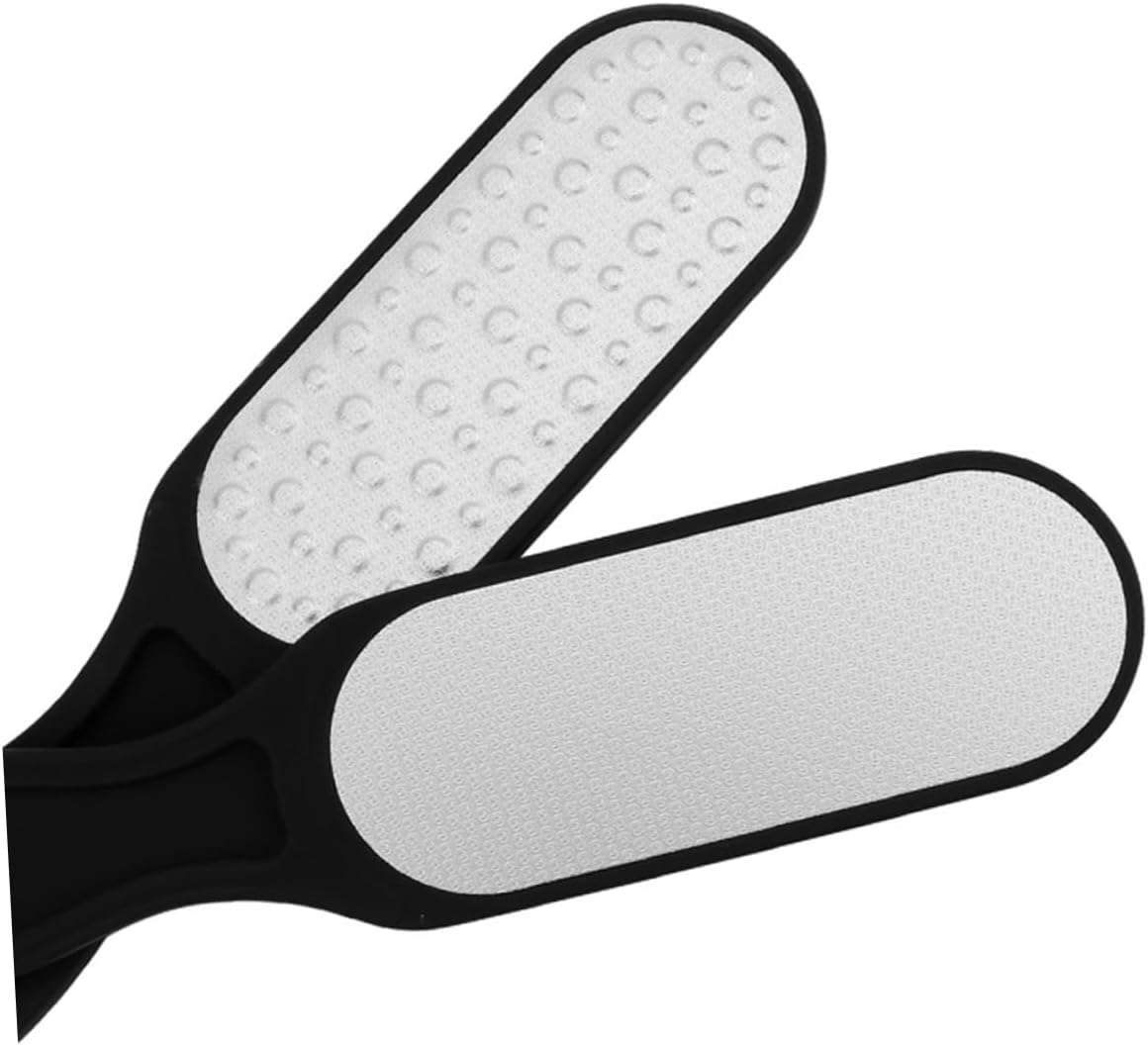 Healeved 2pcs Double Sided Stainless Steel Foot Files for Pedicure Care Exfoliating Scrub Removers for Hard Skin Portable Design Hanging for Softening Feet
