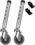 Swivel Walker Caster Wheels, 5 Height Adjustable Universal Replacement Feet Parts for Walkers Accessories, Comes with 2 Extra Ski Glides
