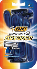 BIC Comfort 3 Advance Disposable Razor for Men, 4 Count