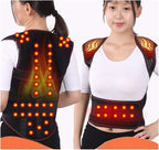 Posture Corrector Tourmaline Self-Heating Magnetic Therapy Waist Back Shoulder Spine Lumbar Brace Back Support Belt Pain Relief Back Posture,Black-Medium,Black-Medium