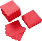 100 Pack Cocktail Napkin 2-Ply Scalloped Edged Dessert Napkins Folded 5 x 5 Inches Disposable Napkins for Dinner Wedding Birthday Party Bridal Anniversary Reception Event (Red)
