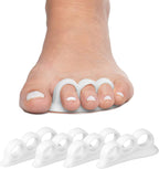 ZenToes Hammer Toe Corrector for Women & Men | Triple Loop Gel Toe Spacers & Separators | Realign Bent, Crooked, Curled, Claw, Hammertoes | Soft Support for Straightening | 4 Pack, White