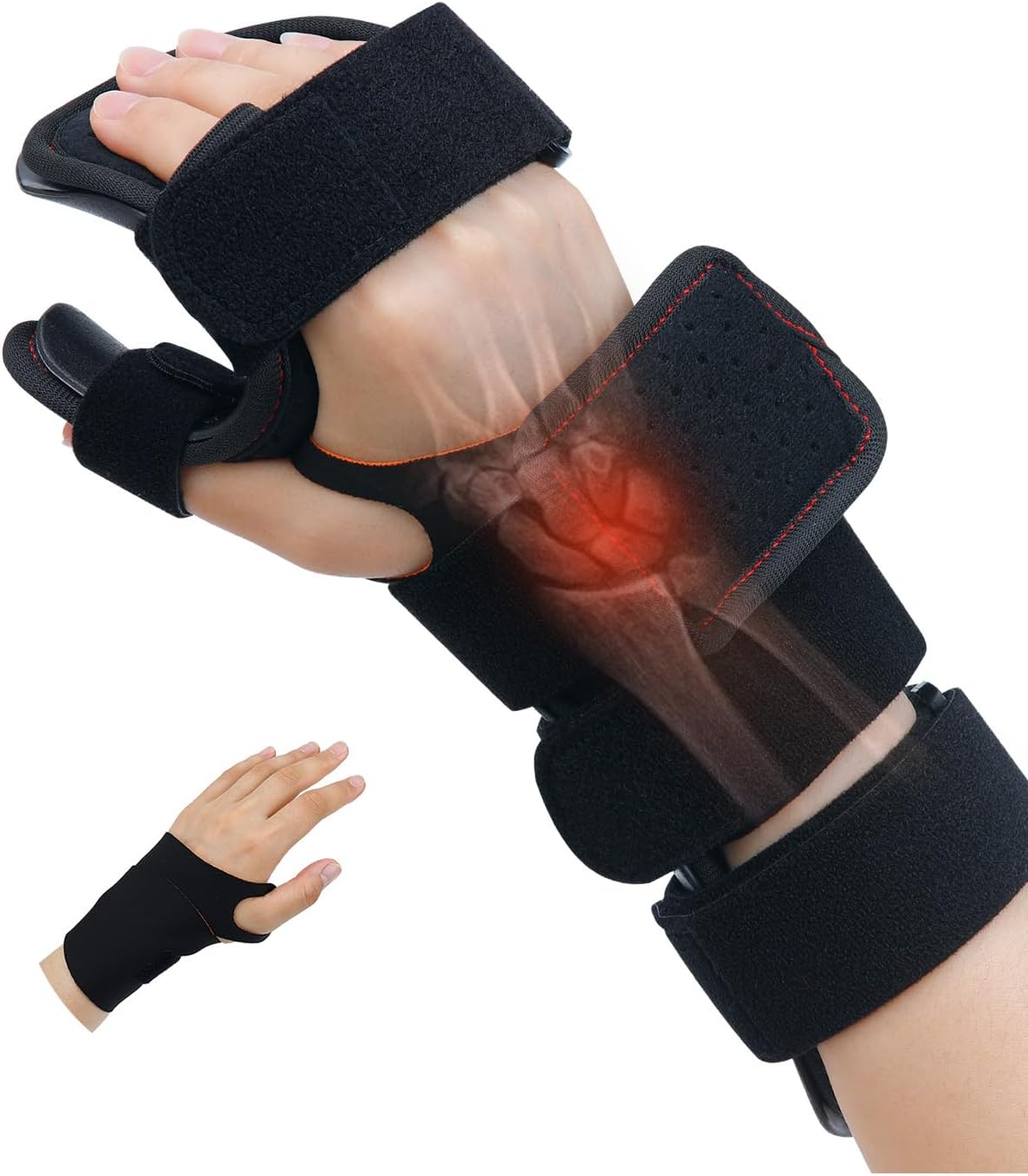 Resting Hand Splint Stroke Night Immobilizer Included Wrist Brace Enhanced Experience, Functional Wrist Finger Brace- Pain Relief For Carpel Tunnel, Stroke Recovery, Arthritis, Tendinitis