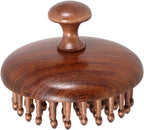 ORFOFE Wooden Scalp Massage Comb for Men and Women Handheld Meridian Comb with Ergonomic Grip for Hair Styling and Scalp Detoxing 2.95X2.95X2.36In