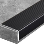 3-Pack Metal Stair Nosing Edge Trim, 36in x 2 in x 1.2in, Aluminum Stair Edge Protector Non-Slip for Indoor Outdoor, Black