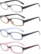 IVNUOYI 4 Pack Blue Light Blocking Glasses with Spring Hinges,Colors Lightweight Glasses for Women,Anti Glare UV Computer Eyeglasses